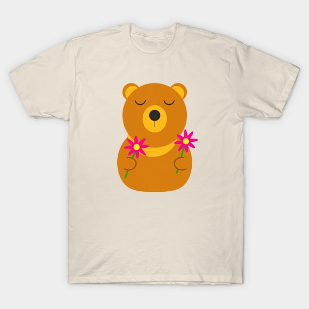 Adorable Flower Teddy T-Shirt by This Cute Eel